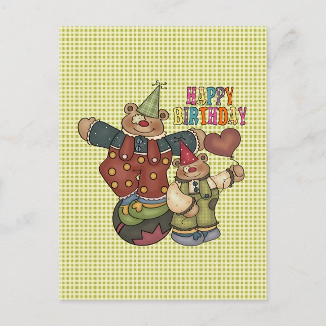 Birthday Clowns Postcard (Front)