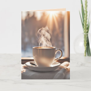 Birthday Coffee By Winter Window Card