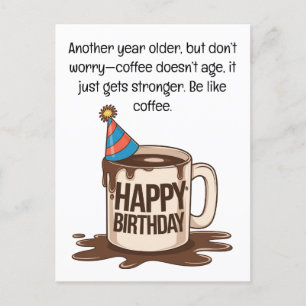 Birthday Coffee Cup Card: Brew-tiful Wishes Postcard