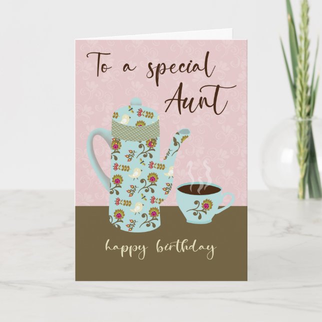 Birthday Coffee to a Special Aunt Card (Front)