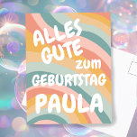 BIRTHDAY Colorful Rainbow Customize Postcard<br><div class="desc">Handmade card for you! Customize them with your own text by clicking on "Personalize" to change the name or also change text,  colors and font. Check out many more colors and designs in my shop or let me know if you want something individual!</div>