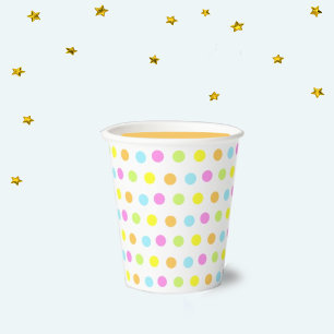 Birthday Colourful Confetti in Pastel Colours Paper Cups