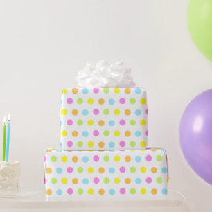 Birthday Colourful Confetti in Pastel Colours Wrapping Paper