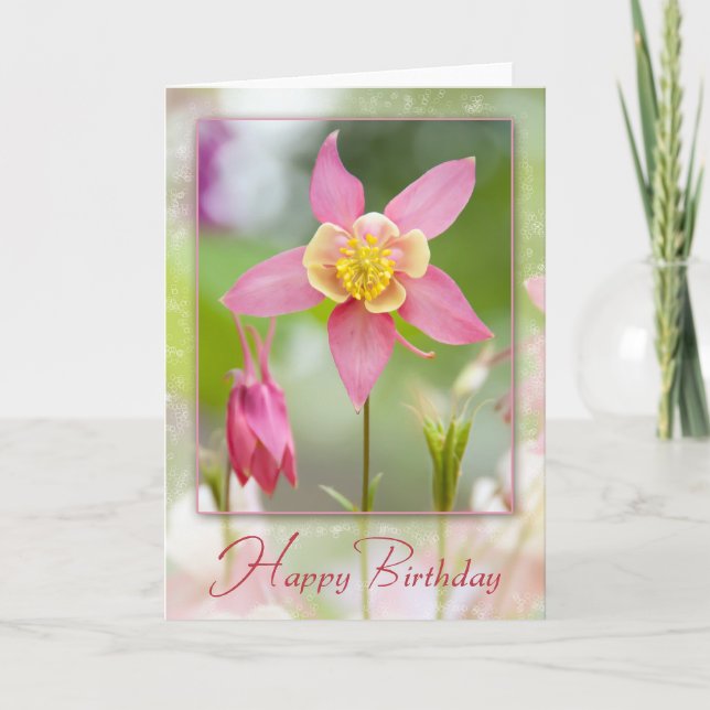 Birthday Columbine Card (Front)