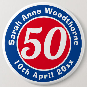 Birthday Commemoration with Name, Age, & Date 6 Cm Round Badge