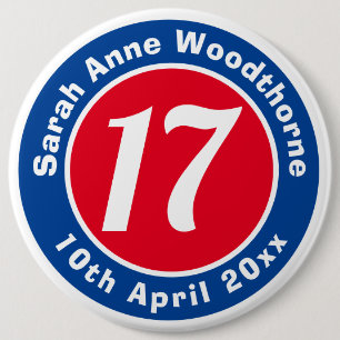 Birthday Commemoration with Name, Age, & Date 6 Cm Round Badge