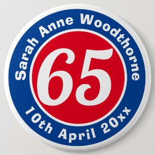 Birthday Commemoration with Name, Age, & Date 6 Cm Round Badge