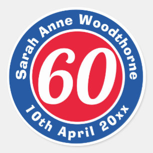 Birthday Commemoration with Name, Age, & Date Classic Round Sticker