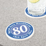 Birthday Commemoration with Name, Age, & Date Coaster<br><div class="desc">Commemorate a significant birthday with a coaster which is decorated with the name of the recipient,  as well as their age,  and date of birth. A special keepsake that is practical too.</div>