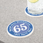Birthday Commemoration with Name, Age, & Date Coaster<br><div class="desc">Commemorate a significant birthday with a coaster which is decorated with the name of the recipient,  as well as their age,  and date of birth. A special keepsake that is practical too.</div>