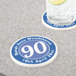 Birthday Commemoration with Name, Age, & Date Coaster<br><div class="desc">Commemorate a significant birthday with a coaster which is decorated with the name of the recipient,  as well as their age,  and date of birth. A special keepsake that is practical too.</div>
