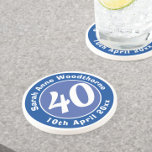 Birthday Commemoration with Name, Age, & Date Coaster<br><div class="desc">Commemorate a significant birthday with a coaster which is decorated with the name of the recipient,  as well as their age,  and date of birth. A special keepsake that is practical too.</div>