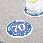 Birthday Commemoration with Name, Age, & Date Coaster<br><div class="desc">Commemorate a significant birthday with a coaster which is decorated with the name of the recipient,  as well as their age,  and date of birth. A special keepsake that is practical too.</div>