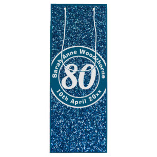 Birthday Commemoration with Name, Age, & Date Wine Gift Bag