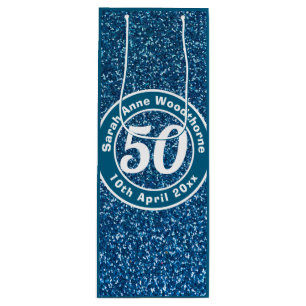 Birthday Commemoration with Name, Age, & Date Wine Gift Bag