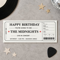 Birthday Concert Ticket Gift Personalised Retro
