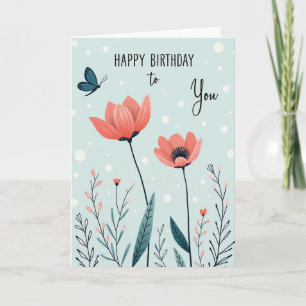 Birthday Coral Bloom Card