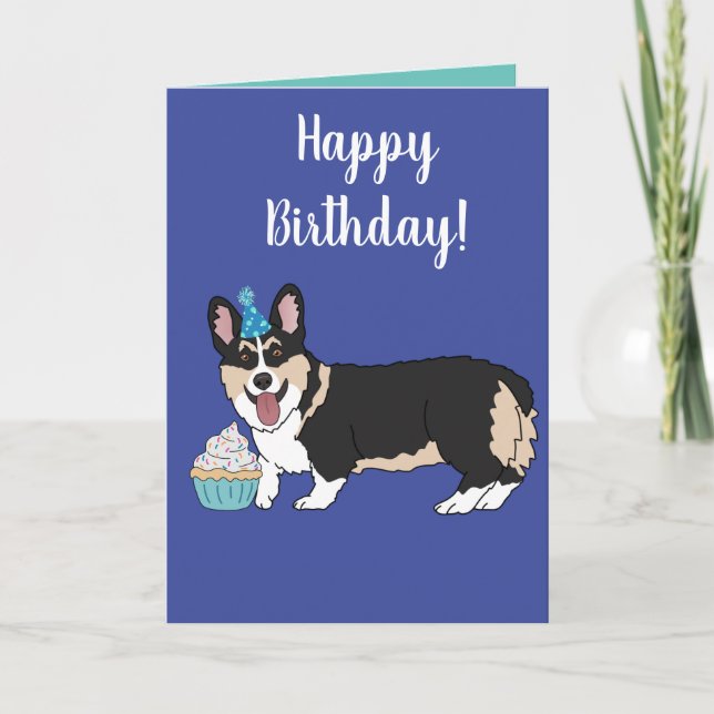 Birthday Corgi  Card (Front)