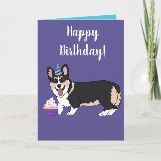 Birthday Corgi Holiday Card (Front)