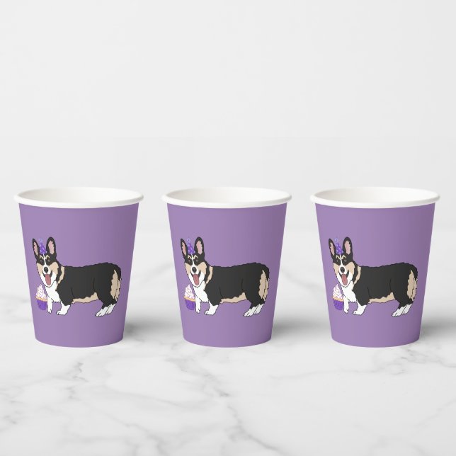 Birthday Corgi Paper Cups (Multi)