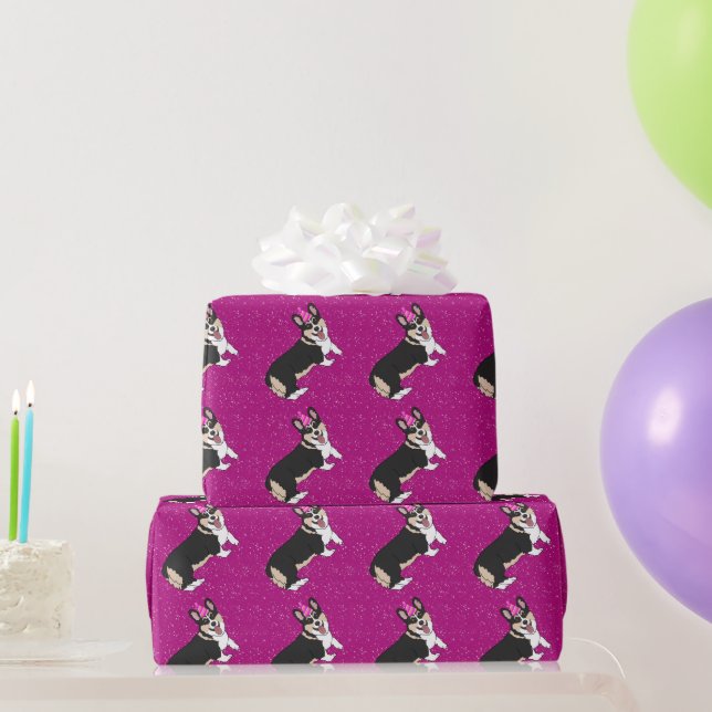 Birthday Corgi  Wrapping Paper (Party Gifts)