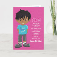 Birthday Coupons for Mum - Multicultural Boy Card