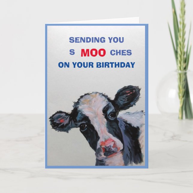  BIRTHDAY COW BLANK GREETING CARDS  (Front)