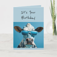 Birthday Cow Glamourous Animal Fun Humour