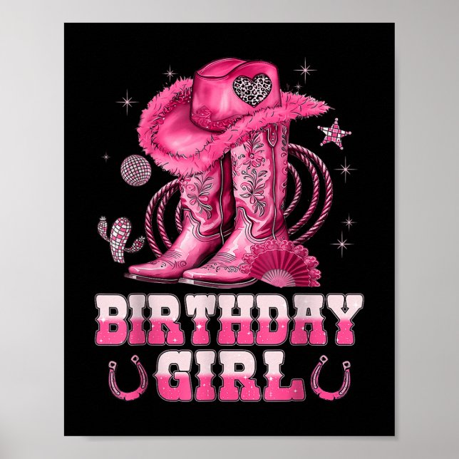 Birthday Cowgirl Western Birthday Girl Party Decor (Front)