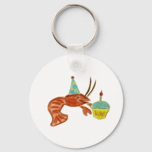 Birthday Crawfish Cupcake Key Ring
