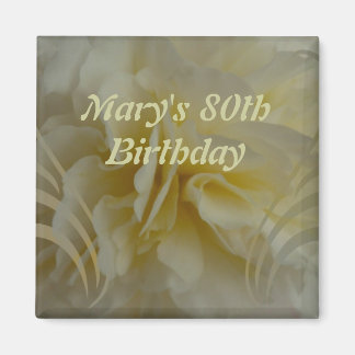 Birthday Cream Floral Swirls Sticker Magnet