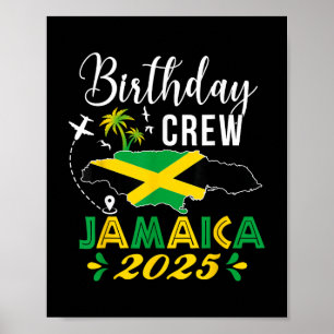 Birthday Crew Jamaica 2025 Tropical Vibe Group Mat Poster