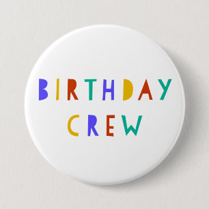 Birthday Crew Pin Badge Party Favour Kids Swag Bag