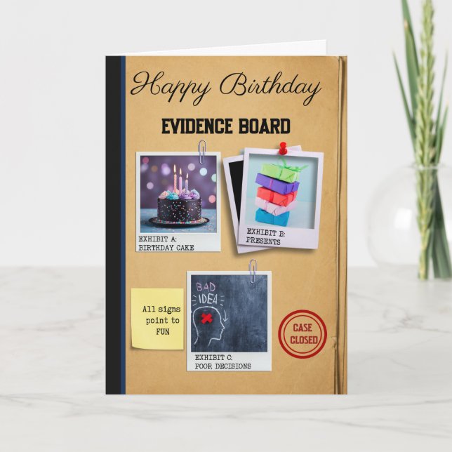birthday crime fan  card (Front)