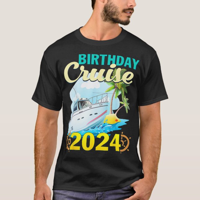 Birthday Cruise 2024 Mediterranean Cruising Family T-Shirt (Front)