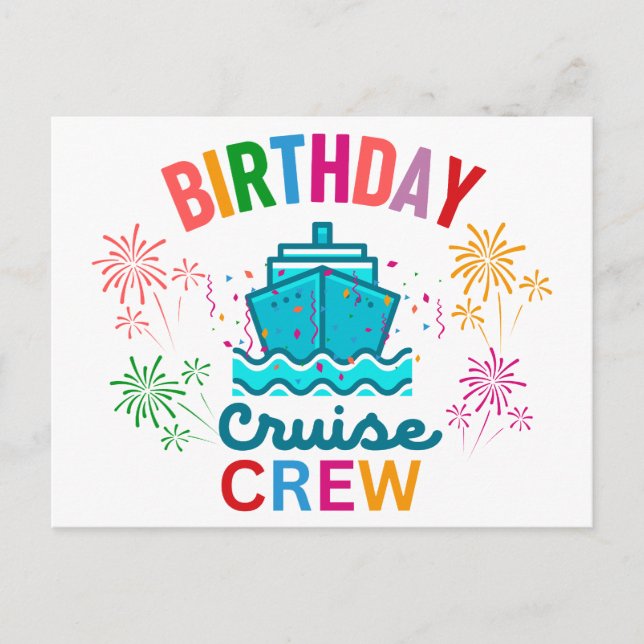 BIRTHDAY CRUISE CREW POSTCARD (Front)
