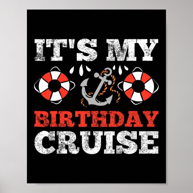 Birthday Cruise Cruising Boating Party  Poster (Front)