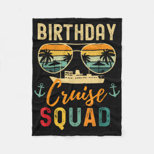 Birthday Cruise Shirts 2025 Squad Family Vacation Fleece Blanket