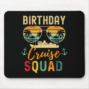 Birthday Cruise Shirts 2025 Squad Family Vacation Mouse Pad