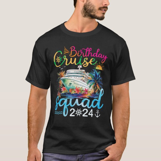 Birthday Cruise Squad 2024 Cruise Birthday Party V T-Shirt (Front)