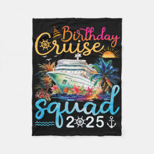 Birthday Cruise Squad 2025 Cruise Birthday Party V Fleece Blanket