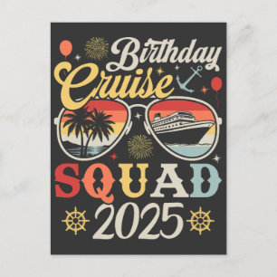 Birthday Cruise Squad 2025 Family Matching Postcard