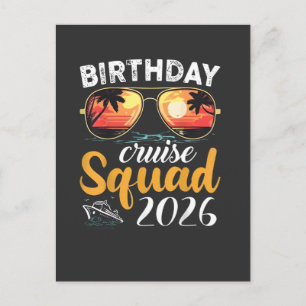 Birthday Cruise Squad 2026 Family Cruise Vacation Invitation Postcard