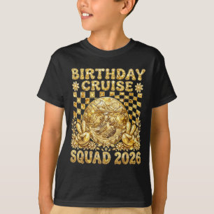 Birthday Cruise Squad 2026 Golden Party Cruising V T-Shirt