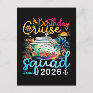 Birthday Cruise Squad 2026 Invitation Postcard