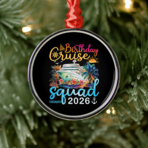 Birthday Cruise Squad 2026 Metal Tree Decoration