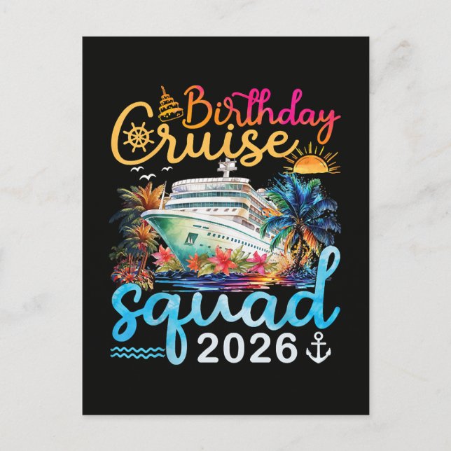 Birthday Cruise Squad 2026 Postcard (Front)