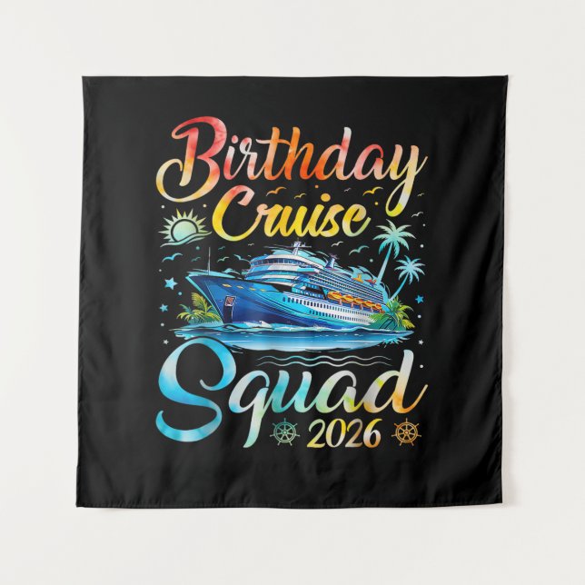 Birthday Cruise Squad 2026 Tapestry (Front)