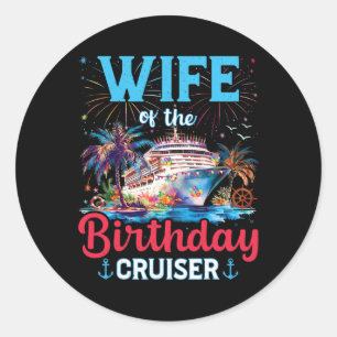 Birthday Cruiser Family Vacation Matching Apparel  Classic Round Sticker