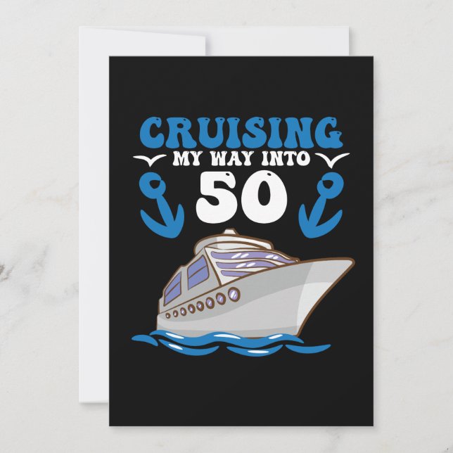 Birthday Cruising My Way Into 50 Invitation (Front)